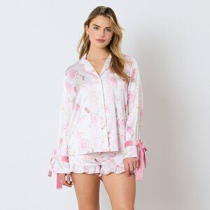 FANTASTIC FAWN SATIN PAJAMA SHORT SET